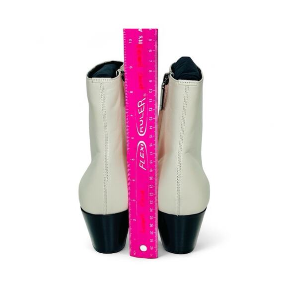 NIB Saint Laurent Vassili Boots EU 42.5 US 9.5 Smooth Leather Ivory White $1,250 - Picture 9 of 13